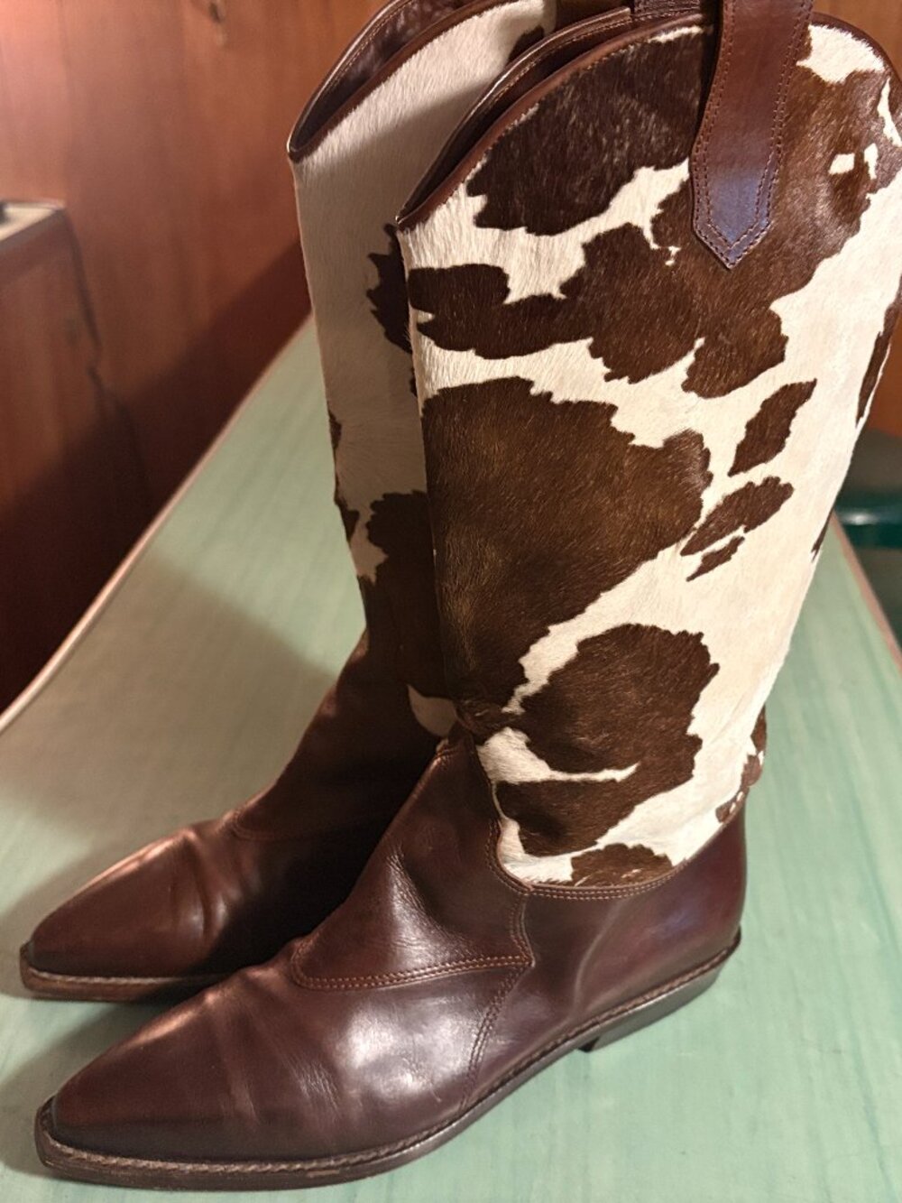 Vintage Womens Joan & David Cowhide Made In Italy Boots Size 9.5 M